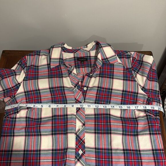 TALBOTS COTTON BUTTON FRONT SHIRT DECORATIVE PLAID SIZE S - Picture 9 of 10